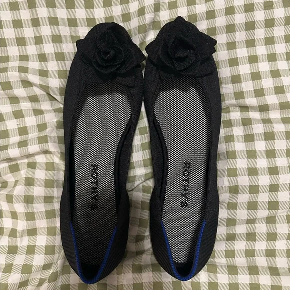 Rothy's Women’s Petal Square Black Flats Size 8.5 Like New - Picture 4 of 7